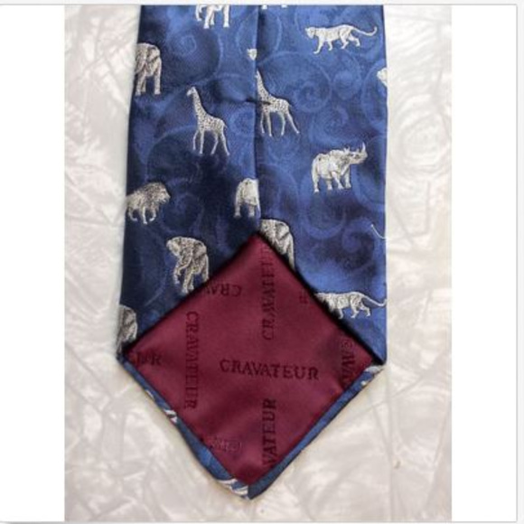 Endangered Wildlife African Safari Animal Silk Tie - Picture 3 of 4